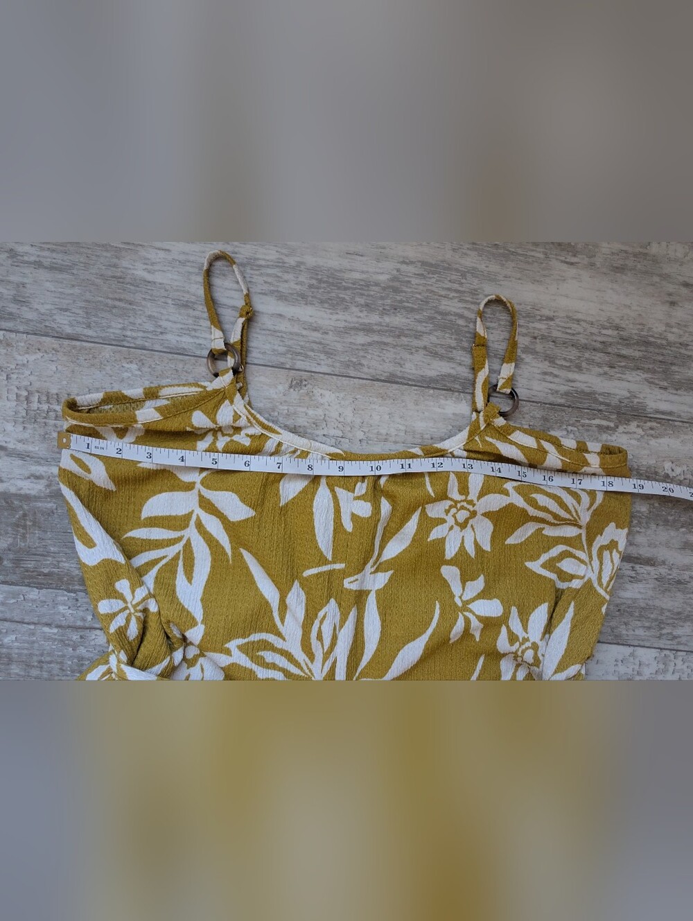 Yellow Floral Wide-Leg Jumpsuit with Self-Tie Waist - Picture 6 of 8